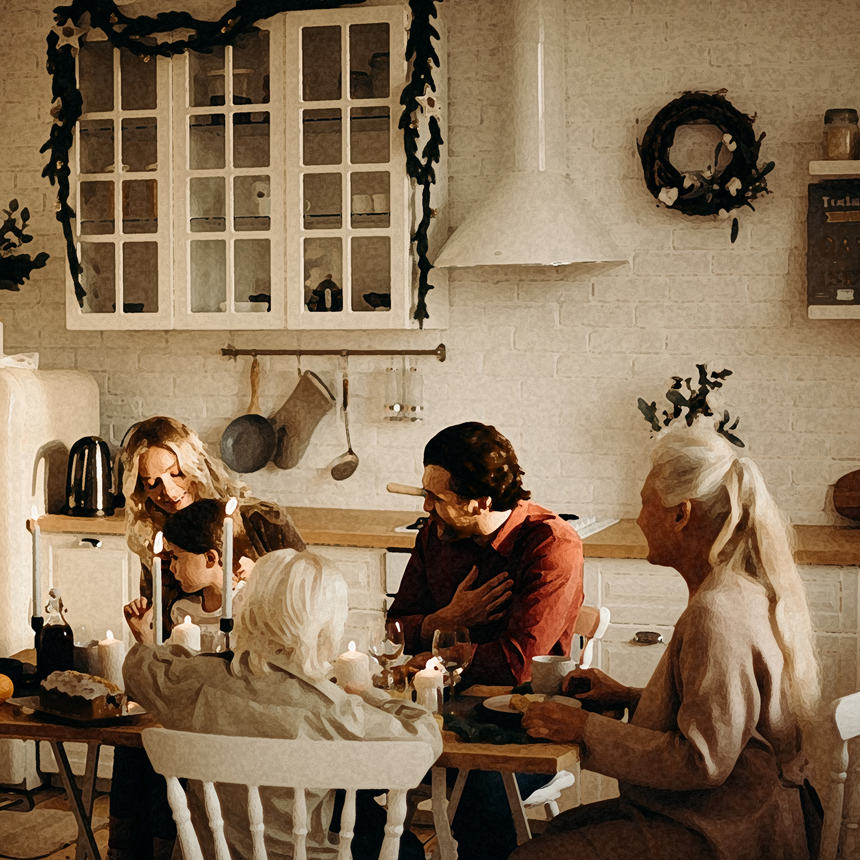Family Sitting at a Table in a Kitchen | Social Justice & Christmas | Injustices in Real Life