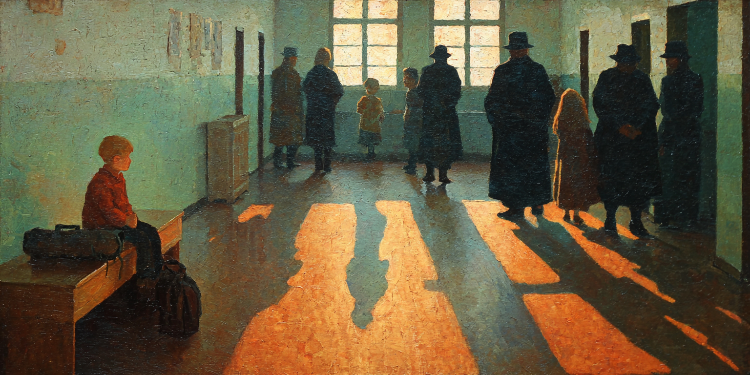 A child sits alone in a gym hallway, evoking child sexual abuse risk factors tied to weak supervision.