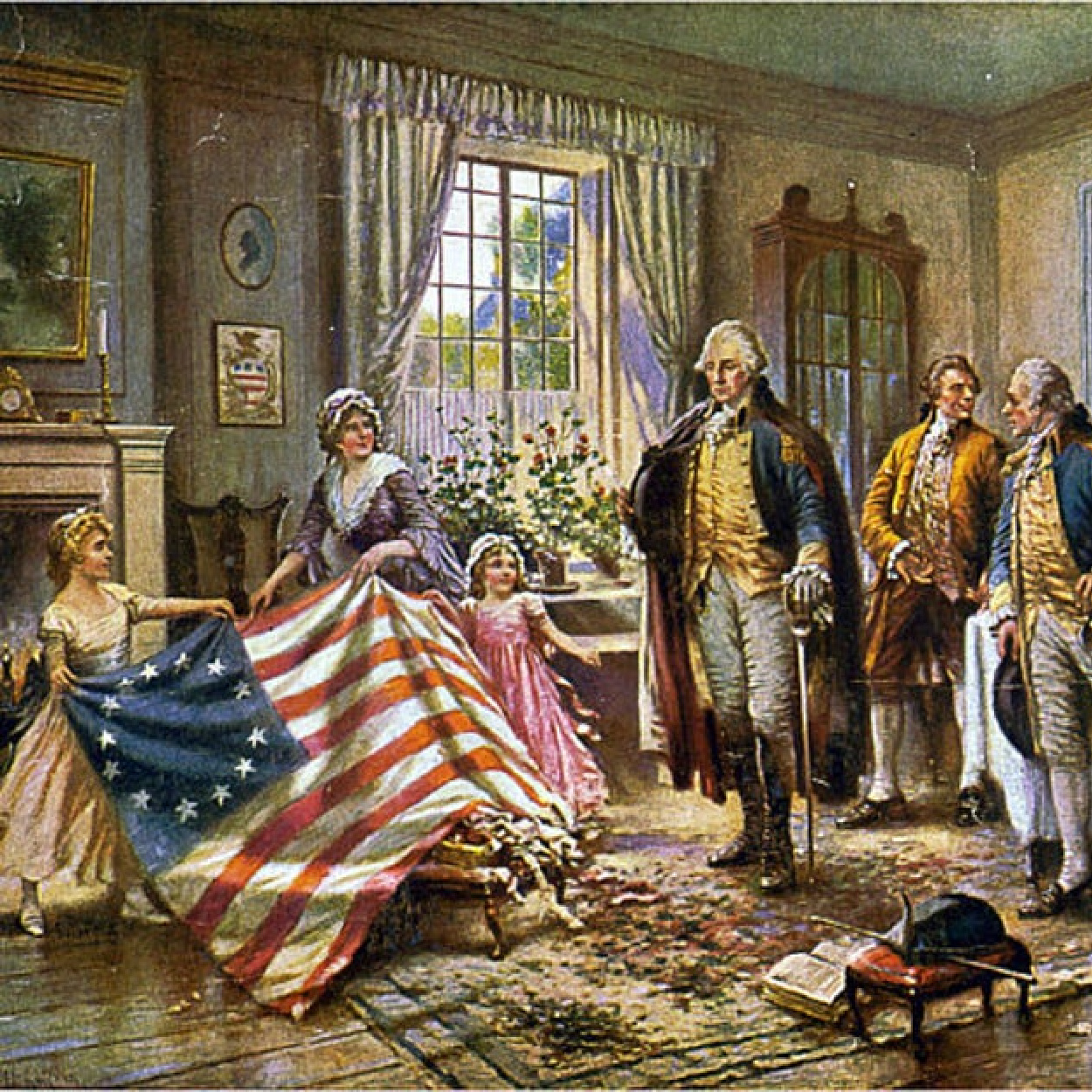 Birth of Old Glory, Betsy Ross Showing the Flag to Washington | America, Land of Promise and Destiny | Public Square Magazine | Land of America | Is America Land of Free