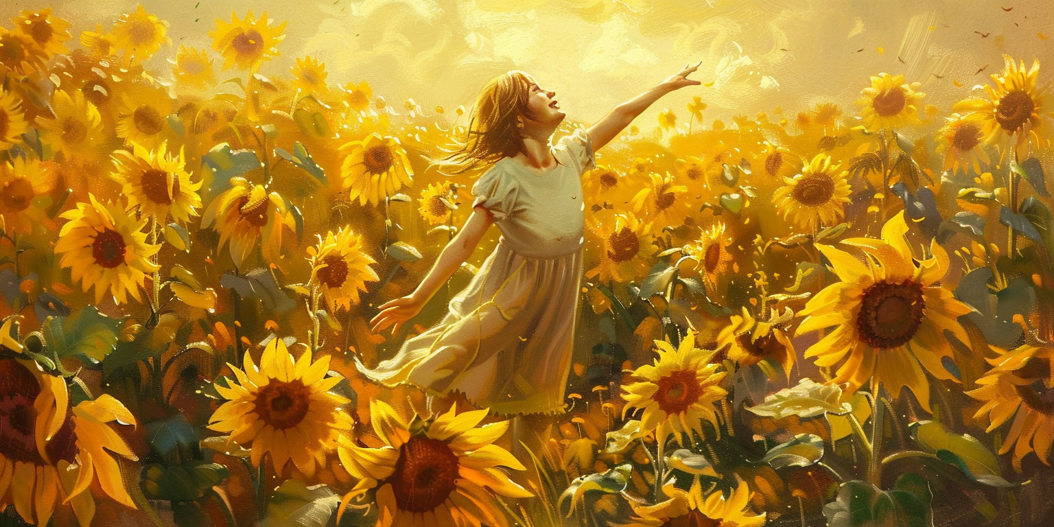 Art of Woman Dancing in Sunflower Field | The Enduring Nature of Joy | Public Square Magazine | Joy vs Happiness LDS | How Happiness & Joy Are Similar | Peace Through Joy