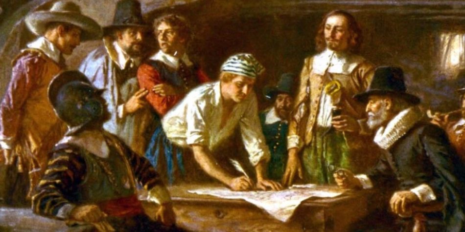 The Mayflower Compact by Jean Leon Gerome Ferris | Public Square Magazine | Compromise in Politics | Political Compromise Examples