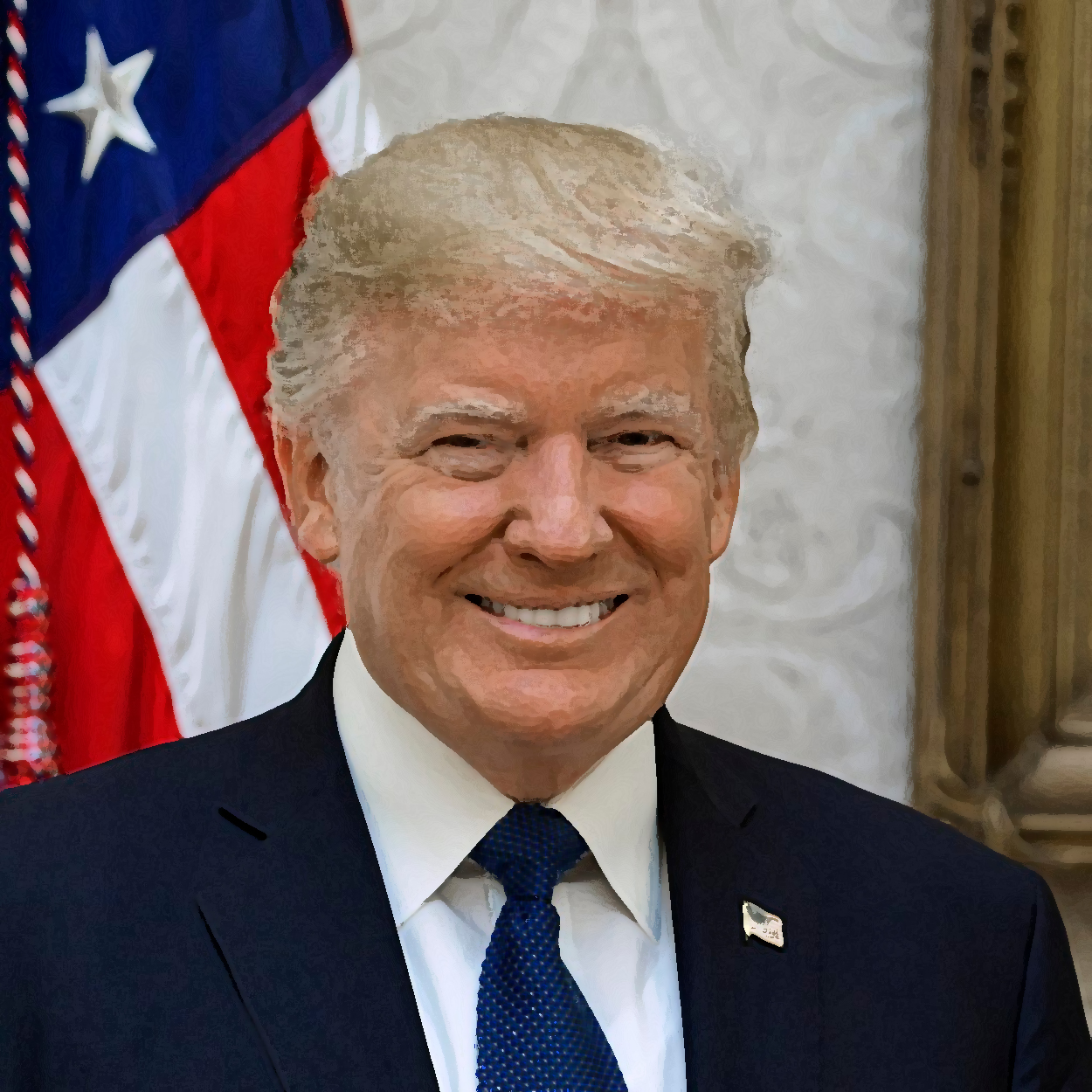Donald Trump in Front of American Flag | Complicated Relationship: Latter-day Saints & Trump | Public Square Magazine | LDS Church and Trump Supporters | Trump & LDS Church