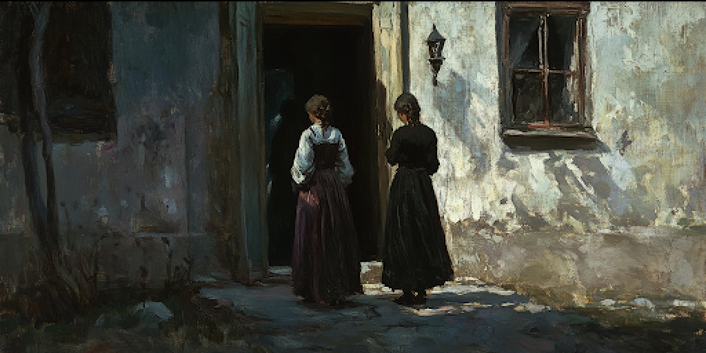Two Women Standing Outside of an Eerie House | Public Square Magazine | Heretic Film | What is Heretic About?