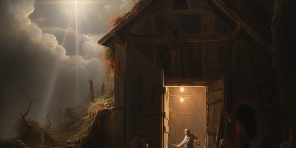 Man in Rustic Barn on Cloudy Night | Sacred Encounters. Answered Prayers | Public Square Magazine | A Divine Encounter with God | What is Divine Encounter Meaning