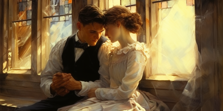 Latter-day Saint sexual orientation conversation inside an LDS chapel, depicted in a naturalistic style.