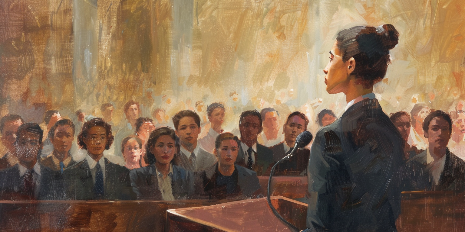 Woman Speaking at a Pulpit | Role of Women in the LDS Church | Women in the Mormon Church | Role of Women in Mormonism