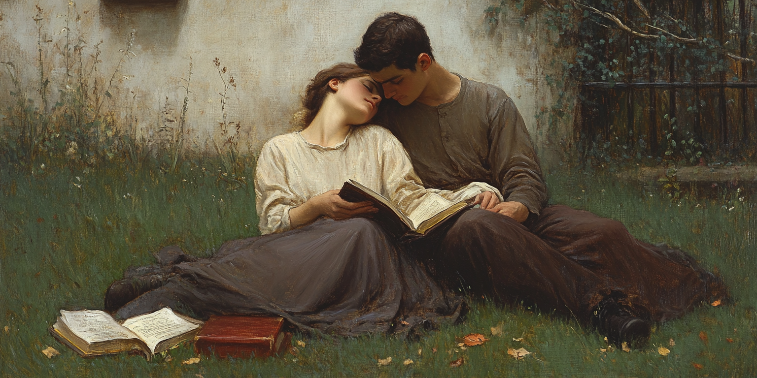A young couple sits peacefully in sacred space, portraying harmony between religion and sexuality.