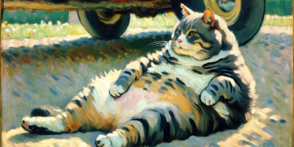 Graphic of a Fat Cat Laying in the Grass | Living In a World of Declawed Souls | Public Square Magazine | How to Avoid Mediocrity | How to Stop Being Mediocre